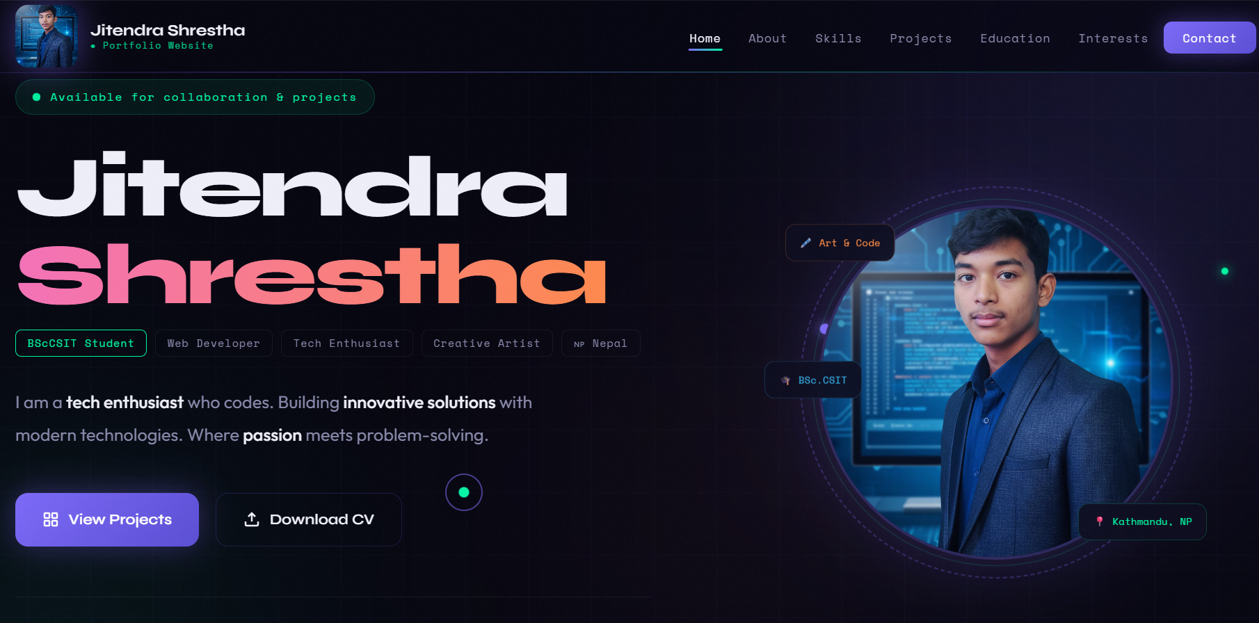 Personal Portfolio Website Screenshot